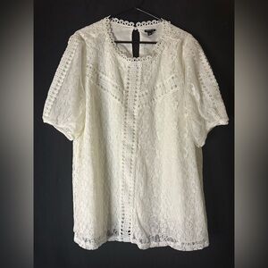 Torrid Cream Lace Blouse